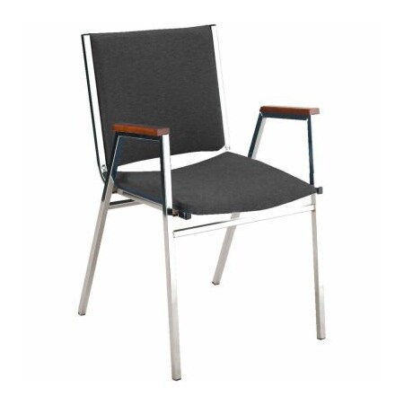 Kfi KFI Stack Chair With Arms - Vinyl -2" thick Seat Black Vinyl 421CH-9202 BLACK VINYL